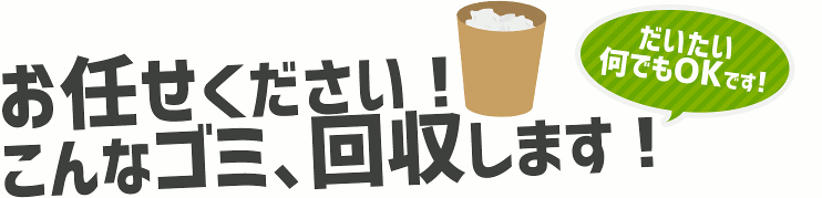 お任せください！こんなゴミ、回収します！だいたい何でもOKです！