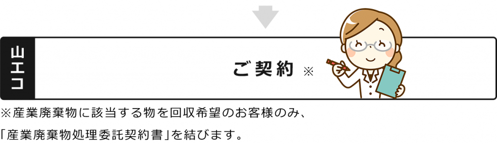 ※産業廃棄物に該当する物を回収希望のお客様のみ、 「産業廃棄物処理委託契約書」を結びます。